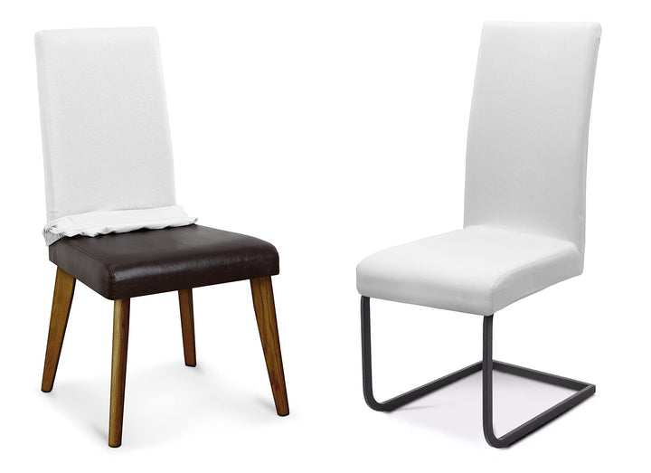 Stuhlhussen Jersey Baumwolle 6er Set weiss, elastisch - Bild 3
