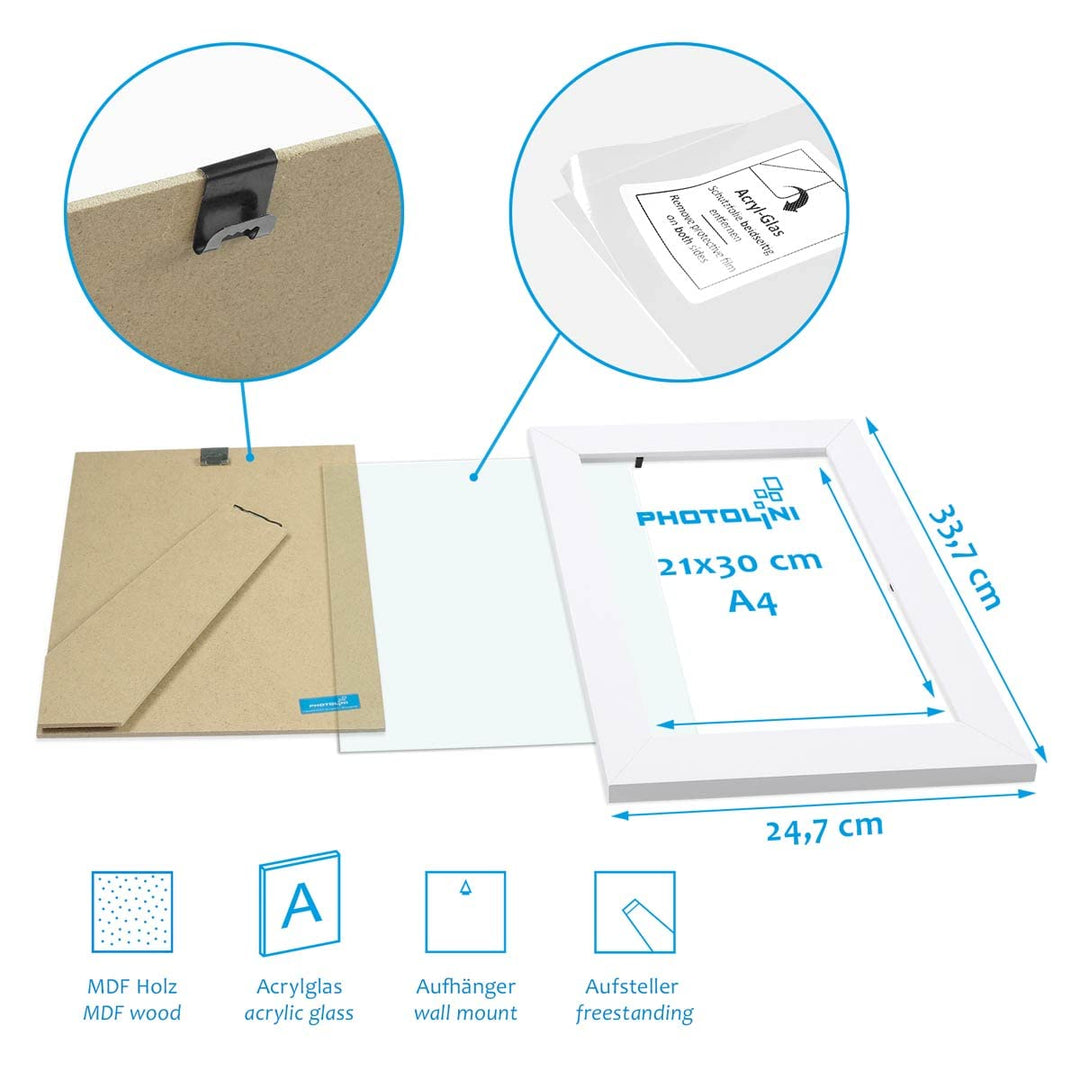 Bilderrahmen Set Weiß MDF 10-teilig verschiedene Grössen Fotowand - Bild 5