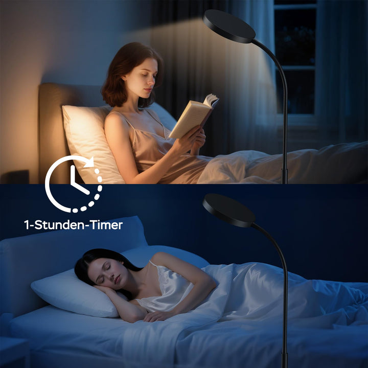 LED Stehlampe dimmbar mit Fernbedienung 18W 600 Lux schwarz - Bild 5