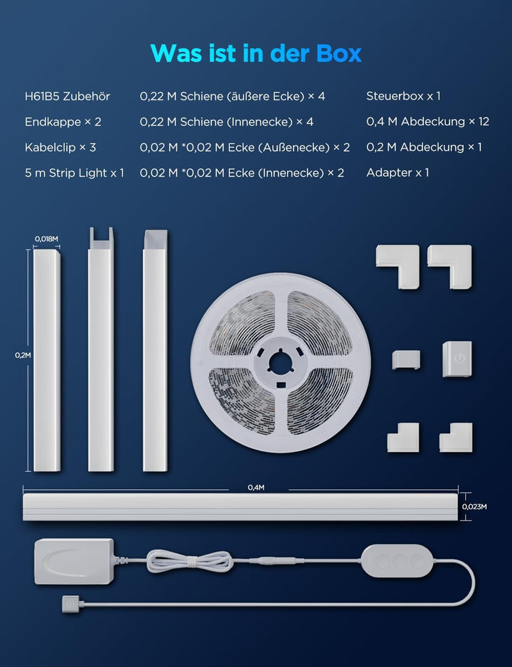 LED Strip RGBIC mit Alu-Schiene 5m Smart Alexa Google 60 LEDs/m - Bild 8