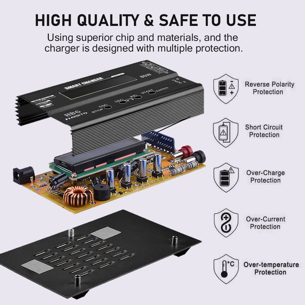 RC Akku Ladegerät 80W 6A LiPo/Li-Ion/LiFe/NiMH mit Balancer - Bild 4