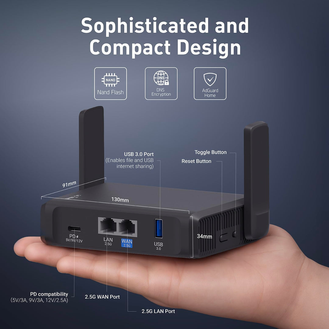 Reise-Router WiFi 7 Dualband mit Touchscreen und VPN 2.5G - Bild 6