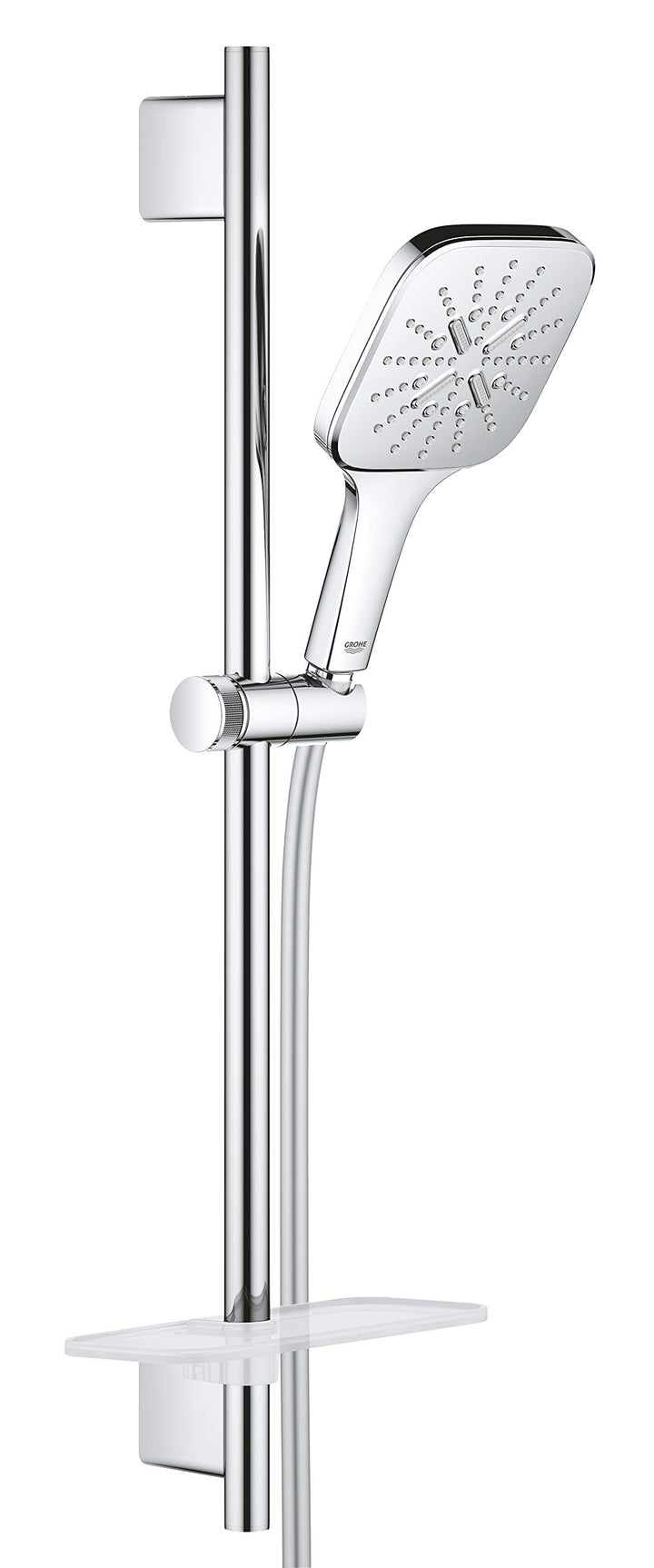 Duschstangen-Set 3 Strahlarten Chrom mit Regenbrause 130mm - Bild 2