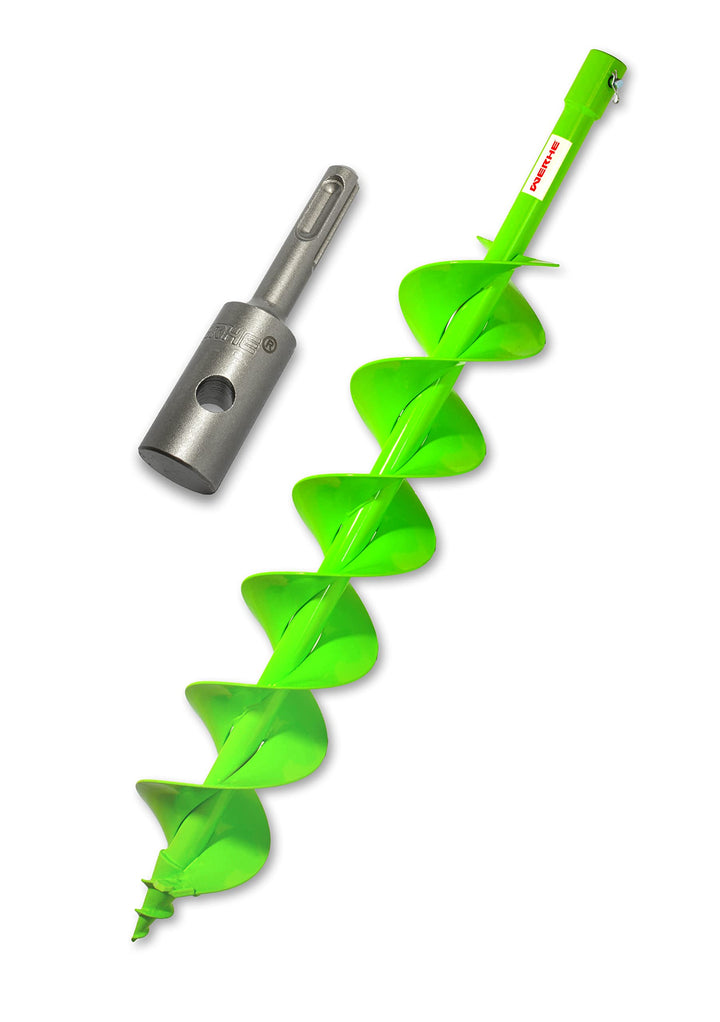 Erdbohrer 120 mm Doppelwendel mit SDS-Plus-Adapter für Zaunpfähle