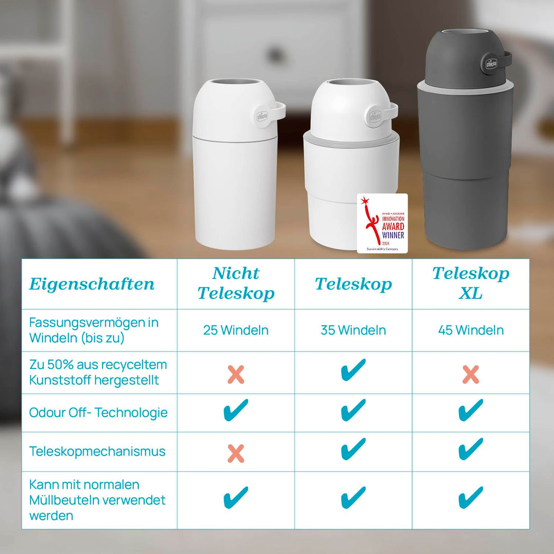 Windeleimer XL mit Geruchsverschluss faltbar bis 45 Windeln - Bild 6