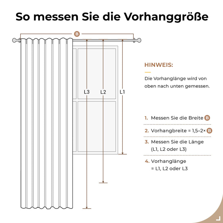Verdunklungsvorhänge 100% Blickdicht Hellbeige 2er-Set 245x140 cm - Bild 3
