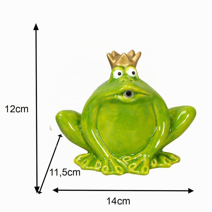 Wasserspeier Froschkönig Keramik mit Solarpumpe für Miniteich - Bild 3