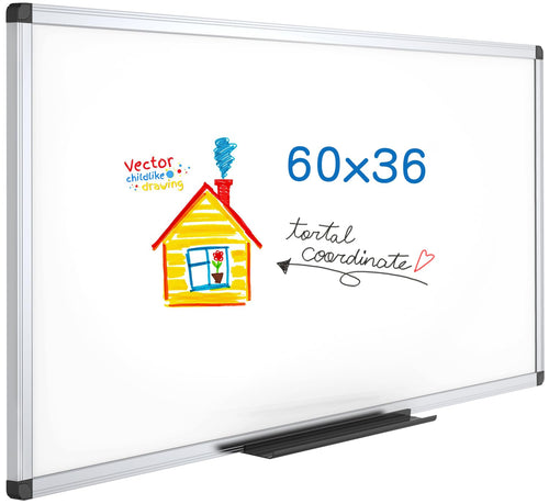 Whiteboard magnetisch 150x90 cm wandmontierbar trocken abwischbar