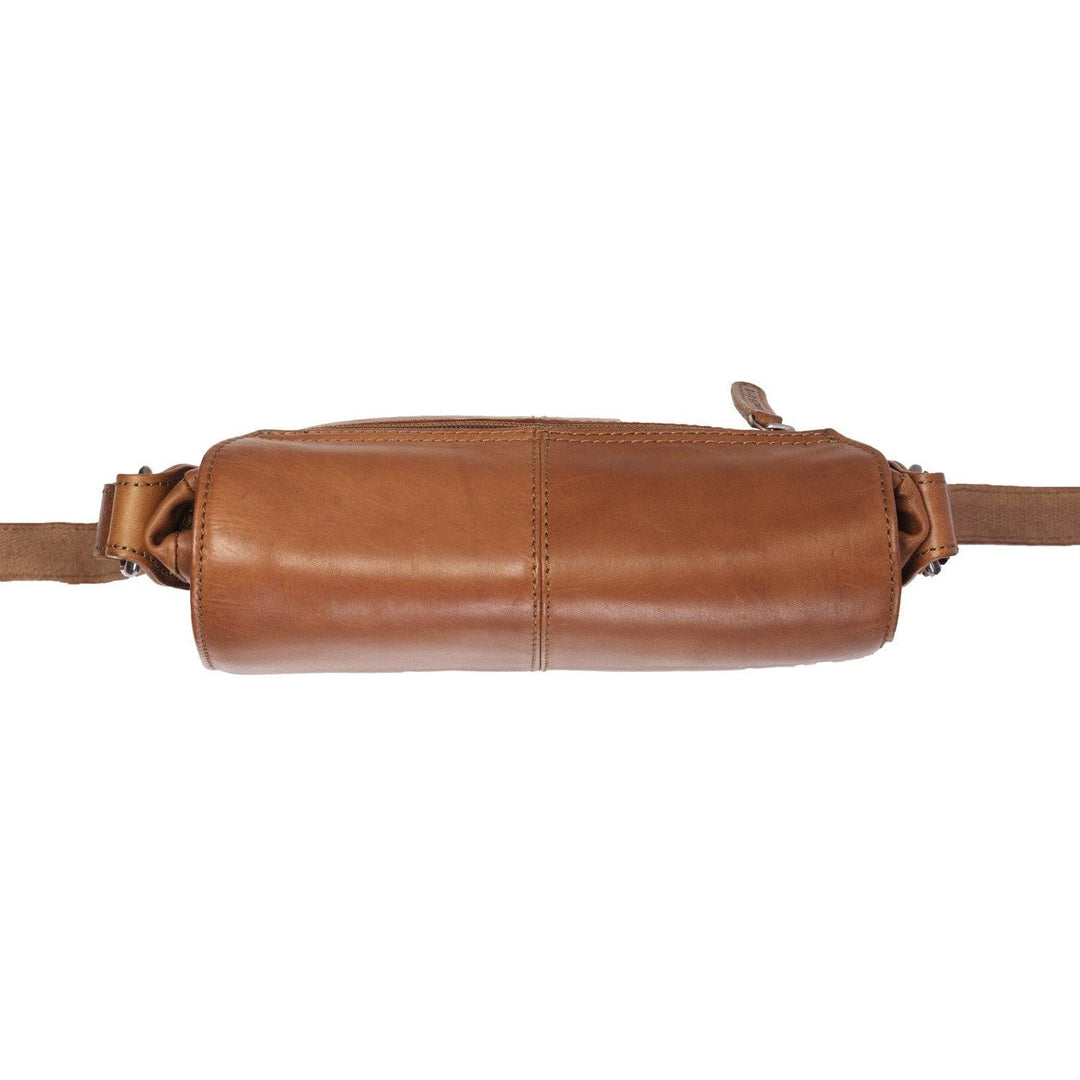 Leder Umhängetasche Cognac Wax Pull Up 26x22 cm Damen - Bild 3