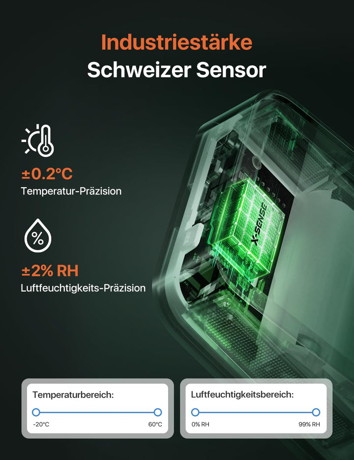 WLAN Hygrometer Thermometer Innen LCD 2,7 Zoll mit App - Bild 6