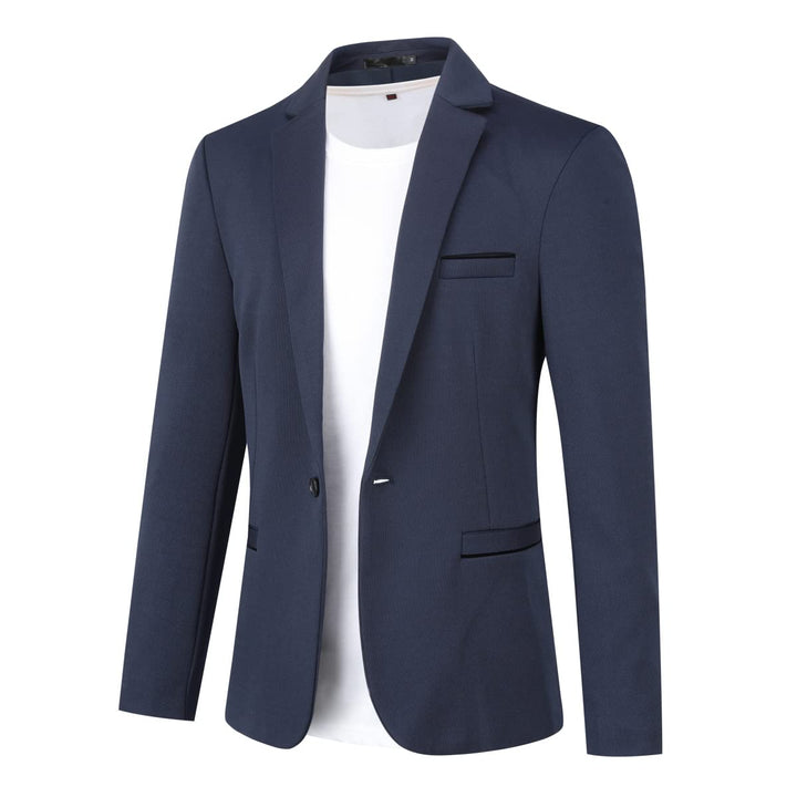 Herren Sakko Slim Fit Stretch 98% Polyester Dunkelblau Business