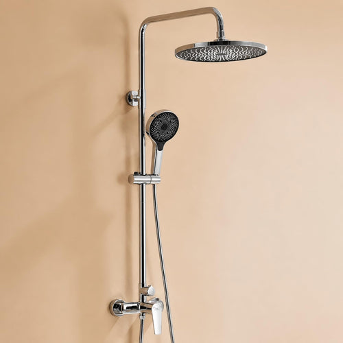 Duschset höhenverstellbar 100–139 cm Regendusche Chrom 3 Funktionen