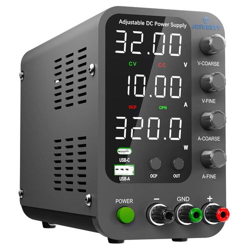 Labornetzgerät DC regelbar 32V 10A mit USB-A & USB-C 20W Schnellladung