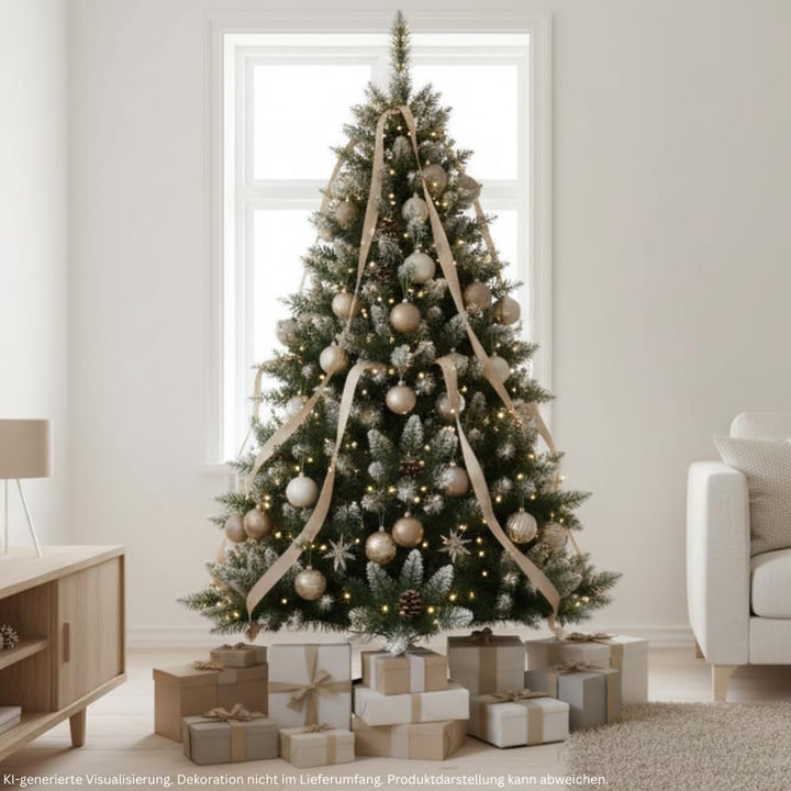 Künstlicher Weihnachtsbaum 180 cm beschneit mit Tannenzapfen - Bild 3