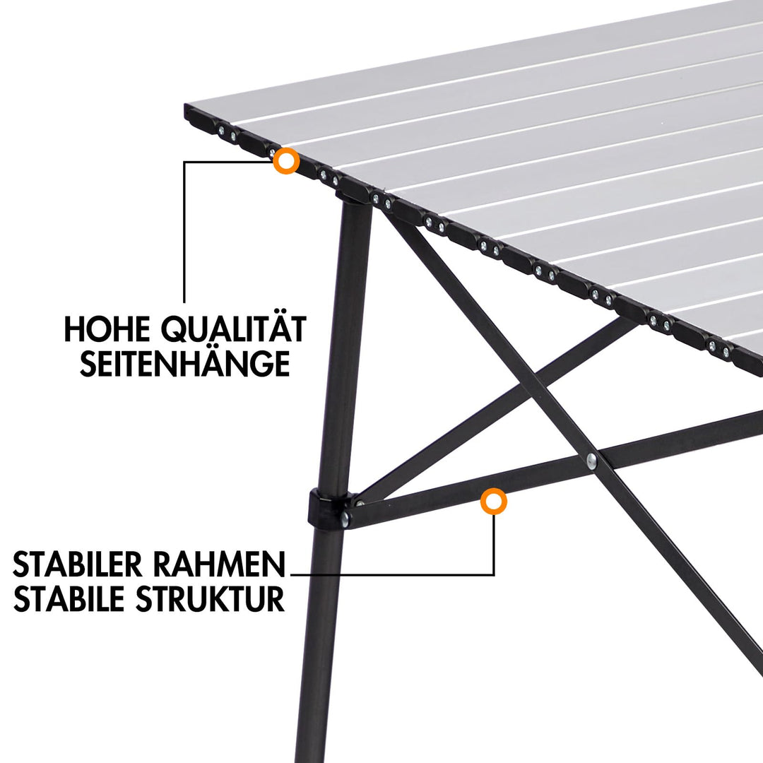 Klapptisch Camping Aluminium 70x70cm faltbar bis 30kg mit Tasche - Bild 6