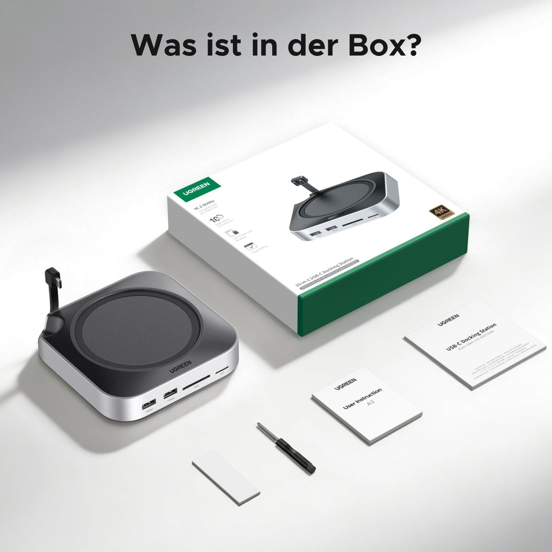 Mac mini Docking Station M.2 NVMe Slot 7 Ports SD-Kartenleser Silber - Bild 8