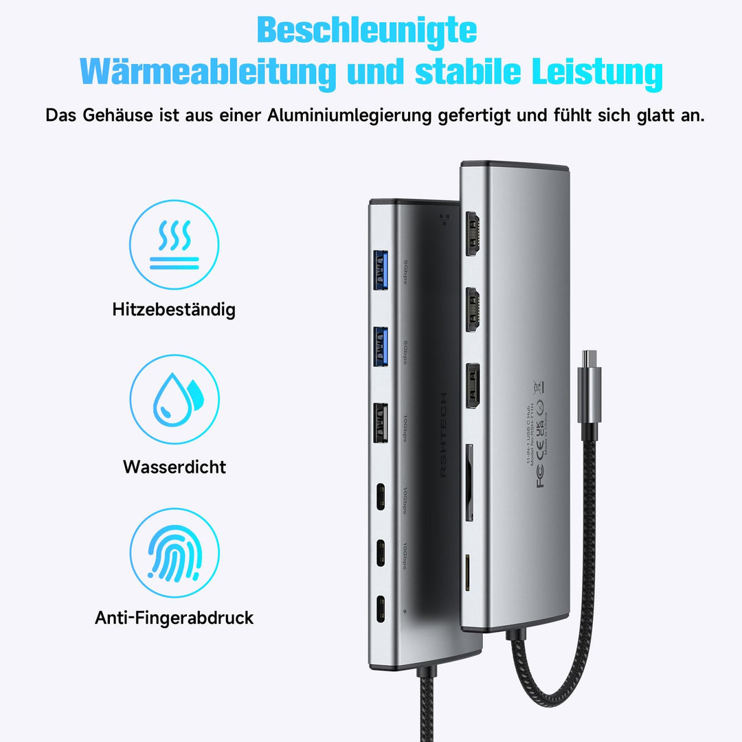 USB-C Hub 12-in-1 mit 2x HDMI 4K Triple Display Dockingstation - Bild 7