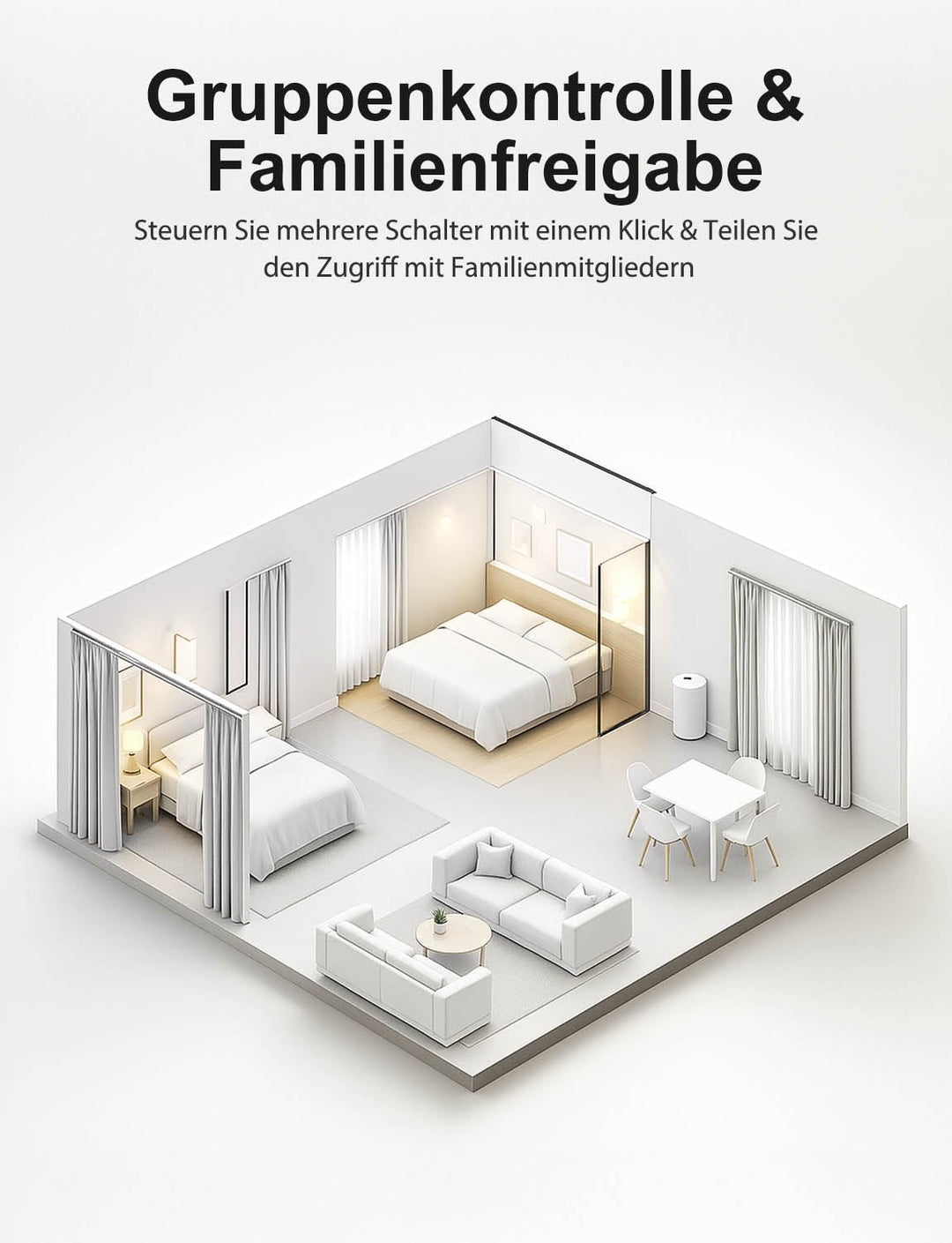 WLAN Rollladenschalter Touch 2er-Set Alexa Google Smart Home - Bild 6