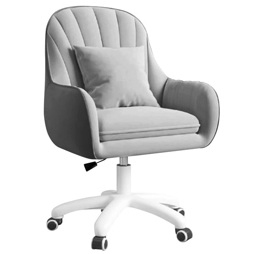 Bürostuhl Samt ergonomisch mit Kopfstütze und Wippfunktion Grau