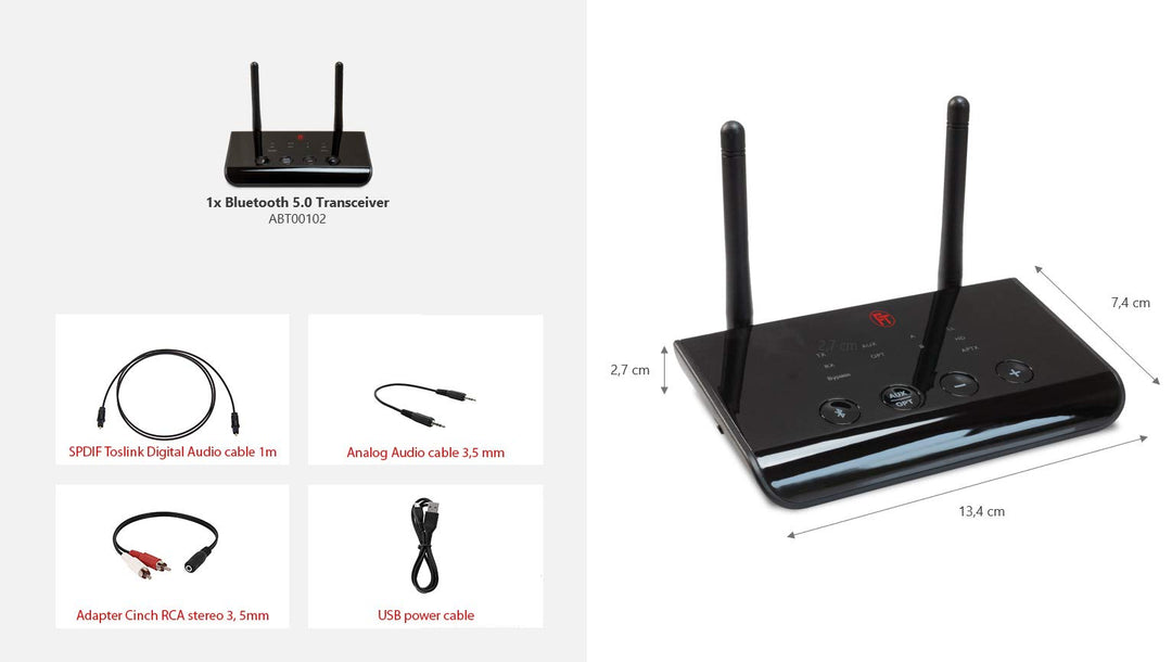 Bluetooth 5.0 Audio Sender Empfänger aptX HD Toslink 3.5mm Klinke - Bild 6