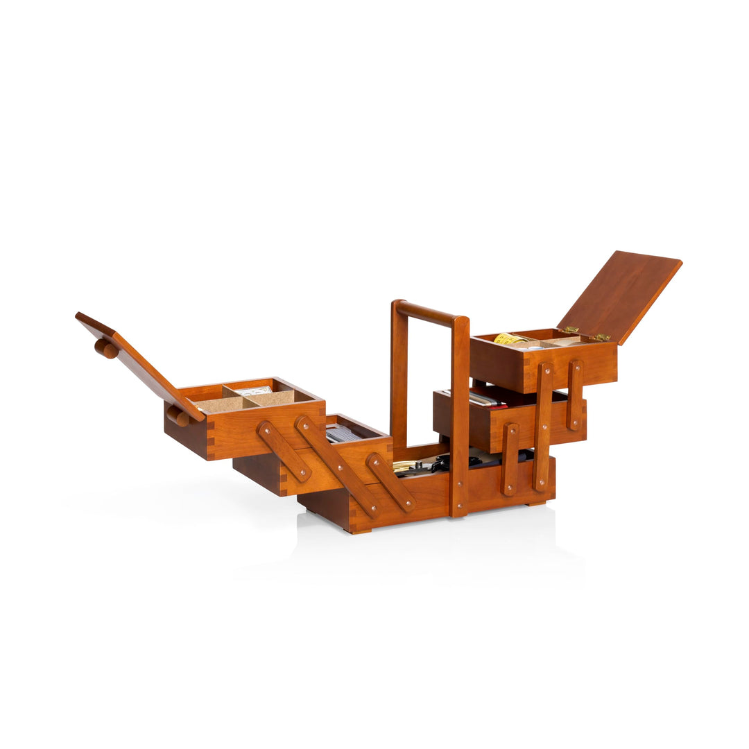 Nähkasten Holz 3-stufig Ziehharmonika-System 36x28x19 cm - Bild 4