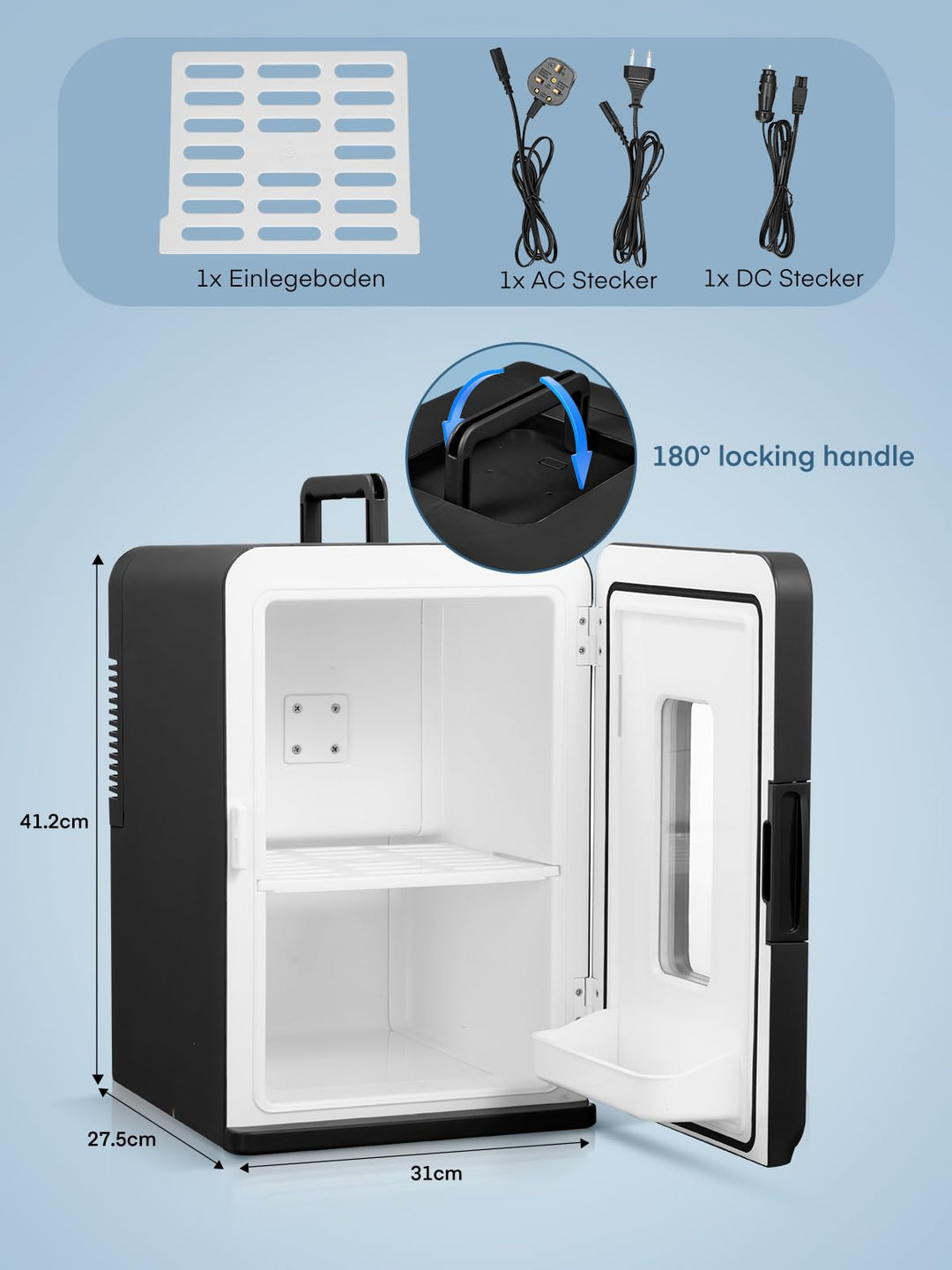 Mini Kühlschrank 15L mit Kühl- und Heizfunktion, ECO-Modus, Schwarz - Bild 9