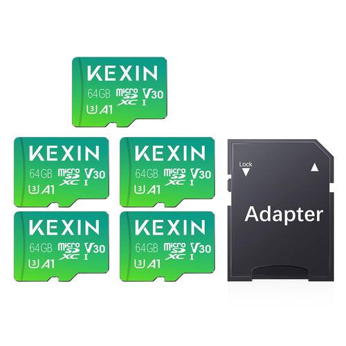 Micro SD Karte 64GB 5er-Pack UHS-I U3 V30 A1 mit SD-Adapter