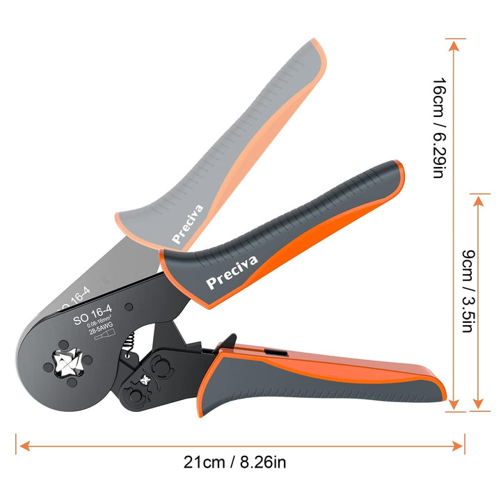 Crimpzange Vierkant 0.08–16mm² mit 1200 Aderendhülsen Set - Bild 6