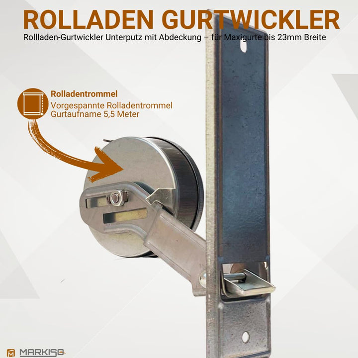 Rolladen Gurtwickler Unterputz Grau 10er-Set Maxigurt 23mm - Bild 5