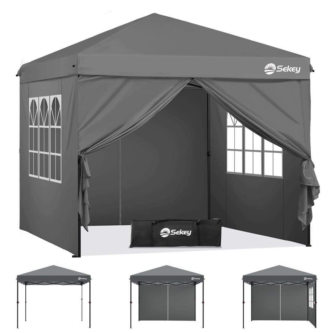 Faltpavillon 3x3 m Pop-Up mit 4 Seitenwänden 420D Oxford anthrazit
