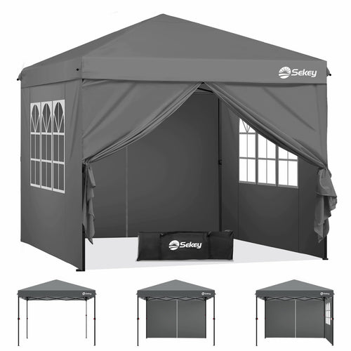 Faltpavillon 3x3 m Pop-Up mit 4 Seitenwänden 420D Oxford anthrazit
