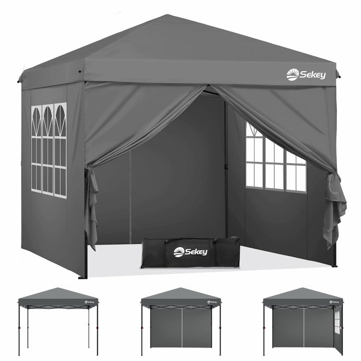Faltpavillon 3x3 m Pop-Up mit 4 Seitenwänden 420D Oxford anthrazit