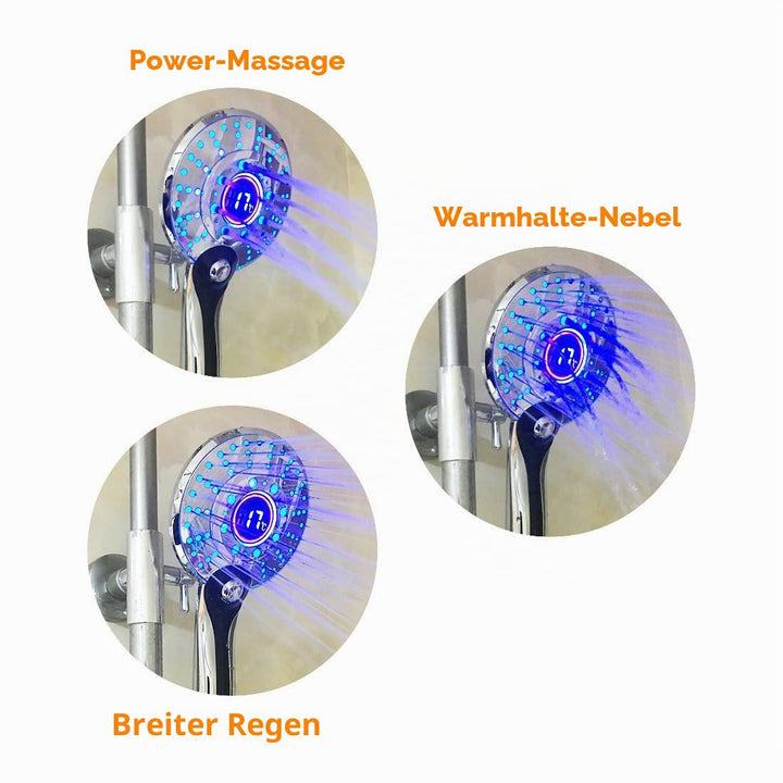 LED Duschkopf 3 Strahlarten mit Temperatur-Farbwechsel - Bild 5