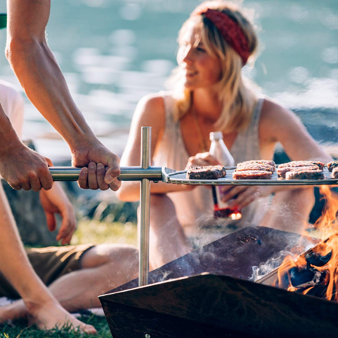 Grillrost rund Ø 45 cm Edelstahl höhenverstellbar schwenkbar für Feuerschale - Bild 8