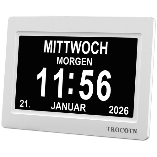 Digitale Tagesuhr Senioren 7 Zoll Grosses Display mit Wecker