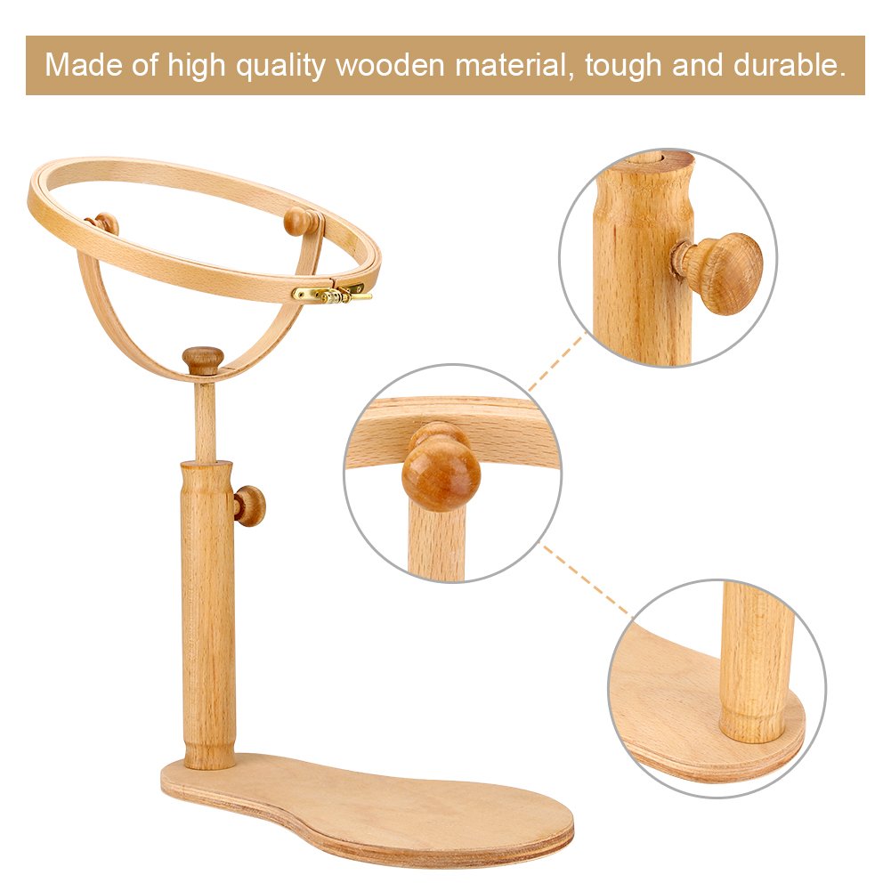 Stickerei-Ständer Holz mit 360°-Drehring höhenverstellbar 41–52 cm - Bild 5
