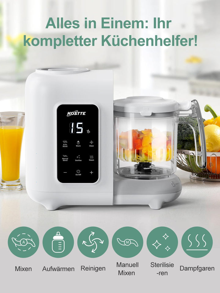 Babynahrungszubereiter 6-in-1 Dampfgarer Mixer BPA-frei für Babybrei - Bild 2