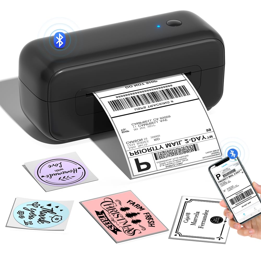 Etikettendrucker Bluetooth 4x6 Zoll Thermodruck für Versand &amp; Handel