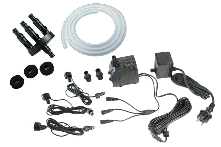 Springbrunnenpumpen-Set 1500 L/H mit RGB LED-Beleuchtung 30W