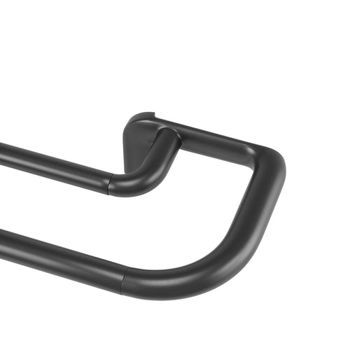 Doppel-Gardinenstange ausziehbar 168–367 cm Blackout-Design schwarz