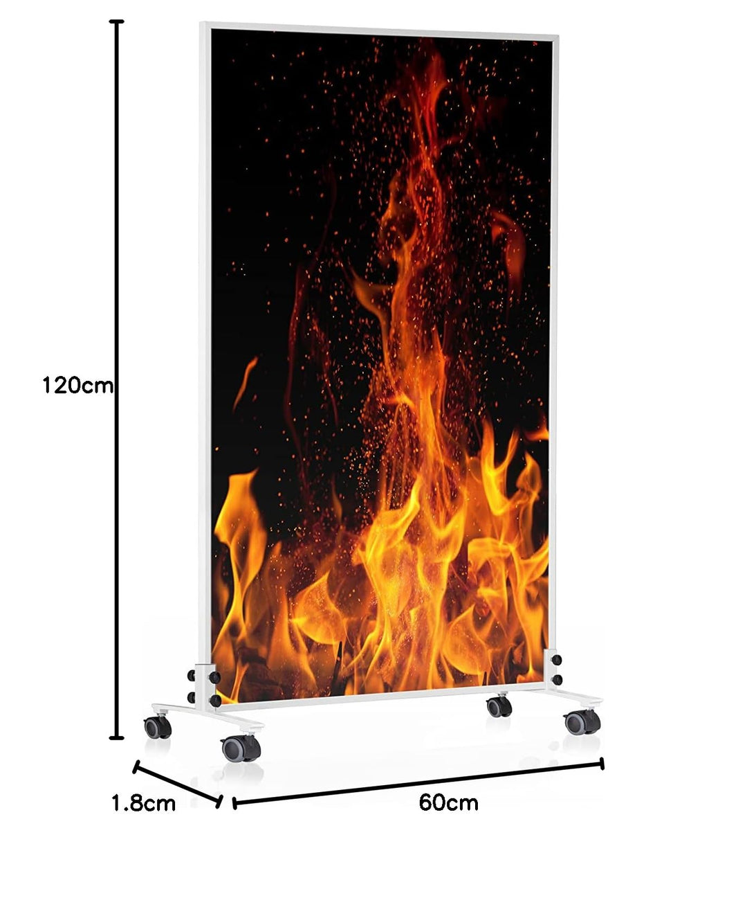 Infrarotheizung Standgerät 1200 W mit Thermostat Flammen-Design - Bild 9