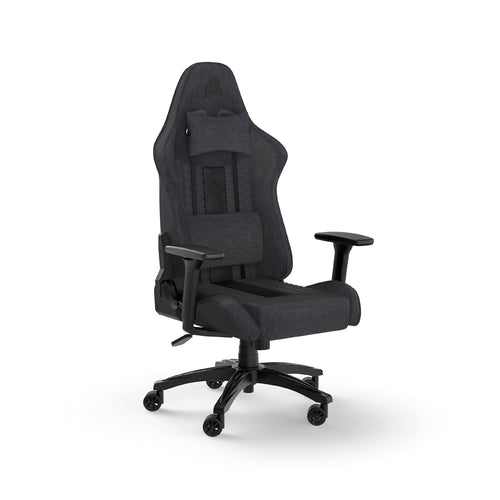 Gaming-Stuhl Stoff mit Lendenkissen und Nackenkissen Grau/Schwarz