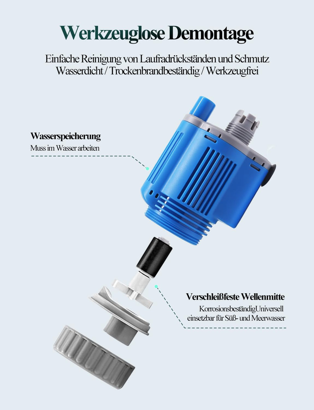 Aquarium Kiesreiniger Elektrisch 6-in-1 mit Mulmsauger 1700 l/h - Bild 6
