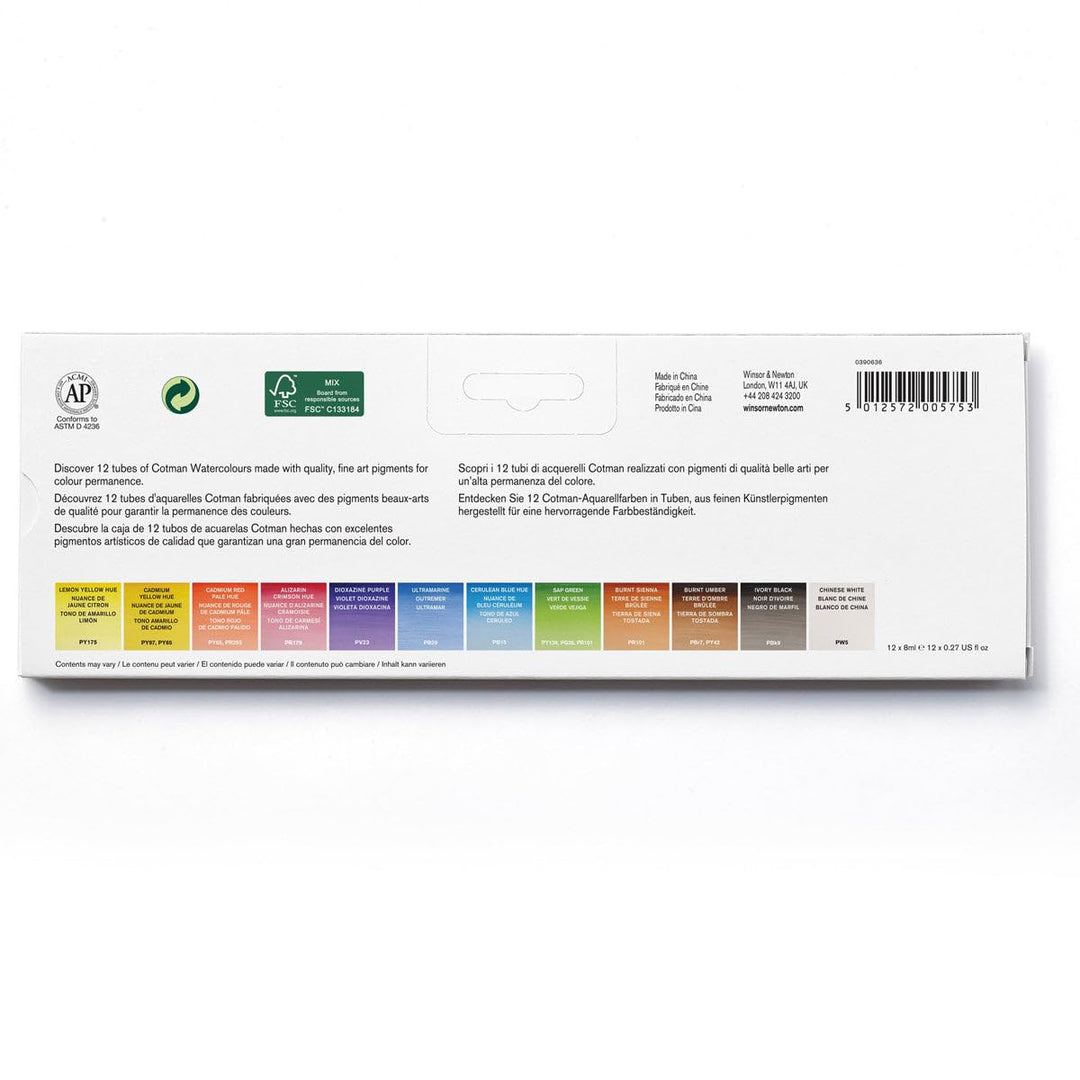 Aquarellfarben Set 12 x 8 ml Tuben, lichtecht, mischbar - Bild 5