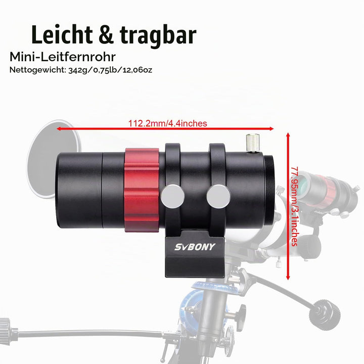 Sucherfernrohr 30mm Mini-Leitrohr f/4 für Astrofotografie - Bild 2
