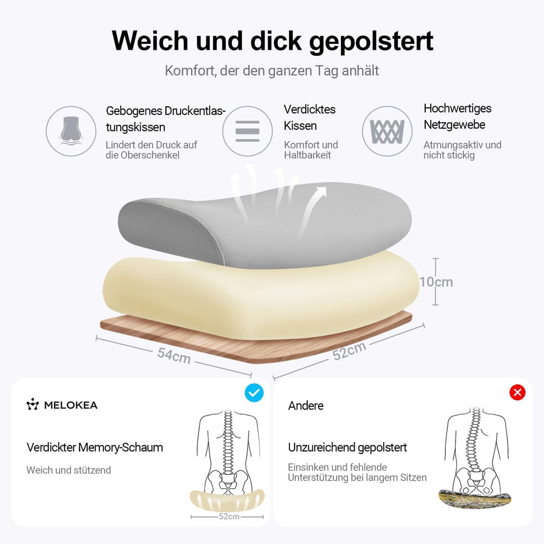 Bürostuhl Ergonomisch EN 1335 mit klappbaren Armlehnen Grau