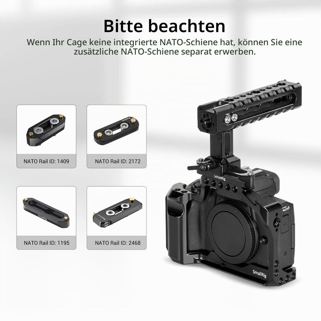 Kamera Top Handle NATO-Klemme 2x Cold Shoe Aluminium für Cage-Rigs - Bild 7