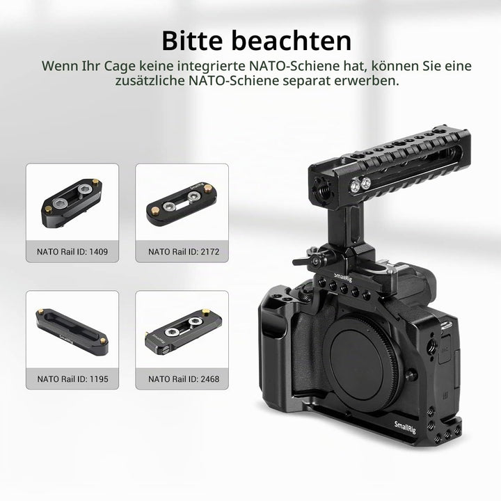 Kamera Top Handle NATO-Klemme 2x Cold Shoe Aluminium für Cage-Rigs - Bild 7