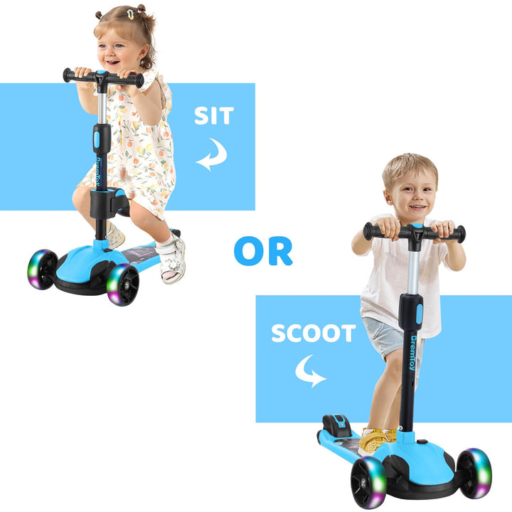 Kinderroller 3-in-1 mit Sitz PU-Räder faltbar für 3-12 Jahre - Bild 8