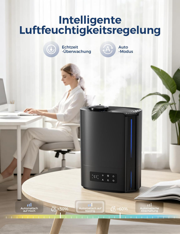 Luftbefeuchter Ultraschall 6L mit Aroma-Diffuser 3-in-1 leise 25dB - Bild 4